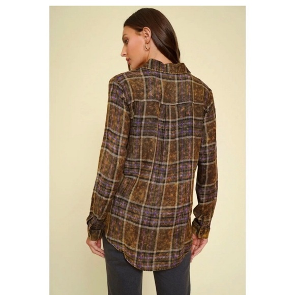 MYSTREE BOUTIQUE Washed Plaid Flannel Top - Picture 5 of 9
